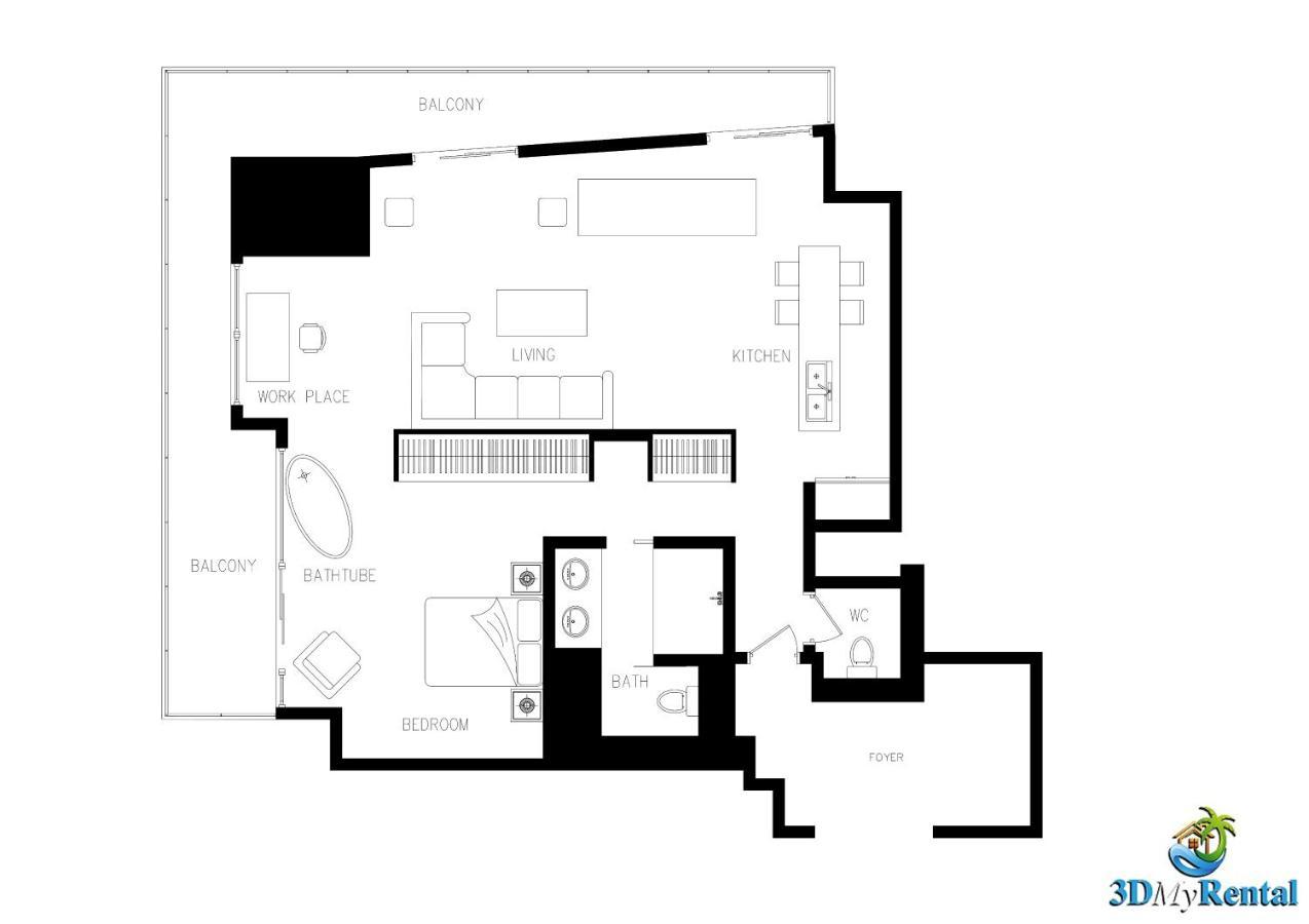 Aparthotel Vegas Palms High 52nd Fl. 1bdr Corner Penthouse 1220sqft